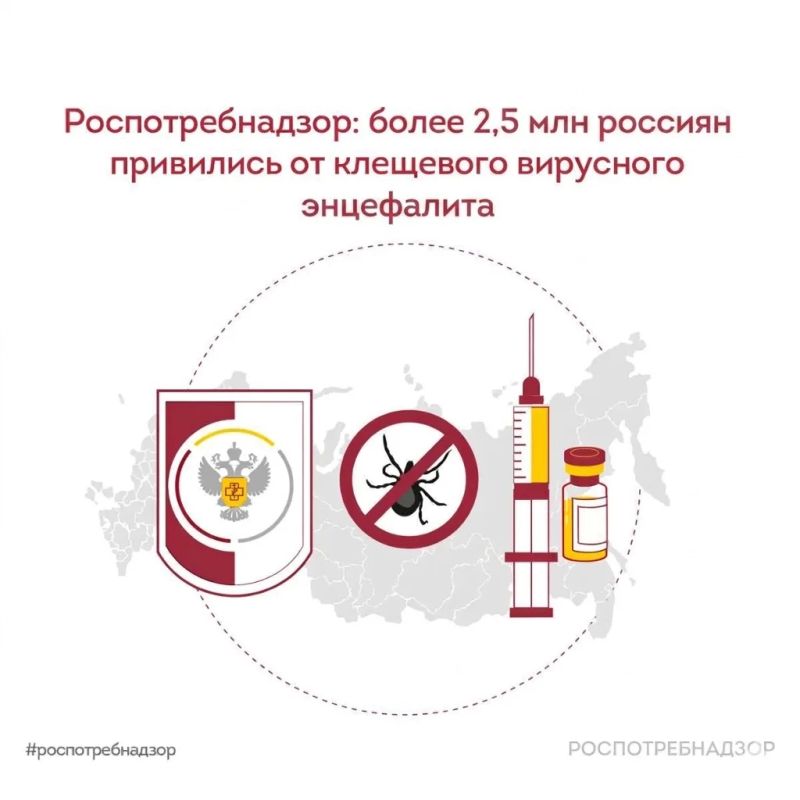В России в 2026 году от клещевого вирусного энцефалита (КВЭ) привились более 2,5 млн человек