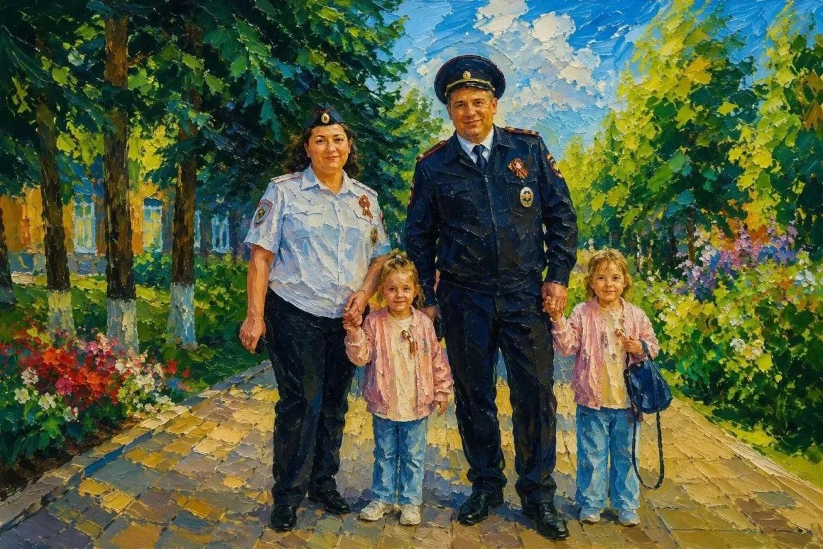 Хорошего дня нашим подписчикам желает полицейская семья из Киселевска