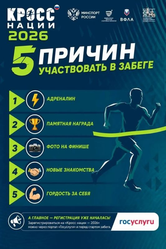 ВНИМАНИЕ, СТРАНА!. 26 сентября 2026 года вся Россия выйдет на единую стартовую линию В этом году — 85 регионов, более полумиллиона участников и одна общая цель: доказать, что спорт объединяет людей независимо от возраста... ВНИМАНИЕ, СТРАНА!. 26 сентября 2026 года вся Россия выйдет на единую стартовую линию В этом году — 85 регионов, более полумиллиона участников и одна общая цель: доказать, что спорт объединяет людей независимо от возраста...