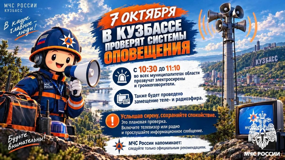 7 октября в Кузбассе проверят системы оповещения