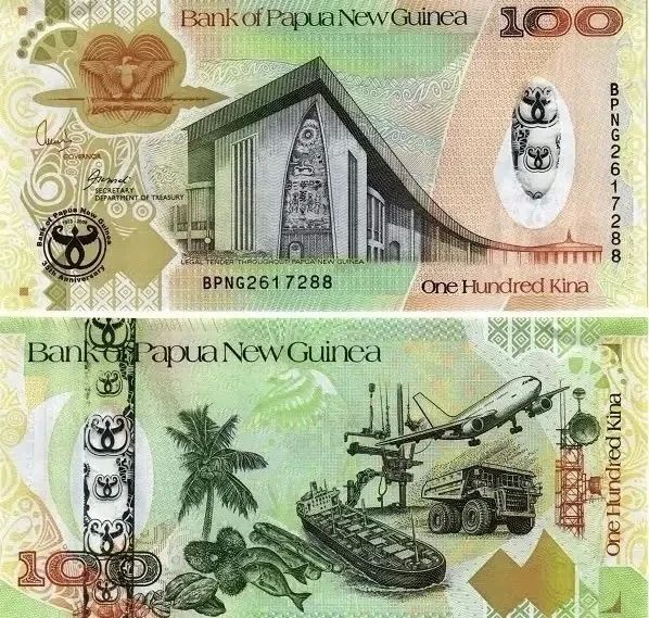 А вы знали?. Что на купюре 100 кина Папуа — Новой Гвинеи (2008) изображён… горный самосвал? И это далеко не случайная деталь! Банкнота была выпущена в 2008 году в честь 35-летия Банка Папуа — Новой Гвинеи (1973–2008)