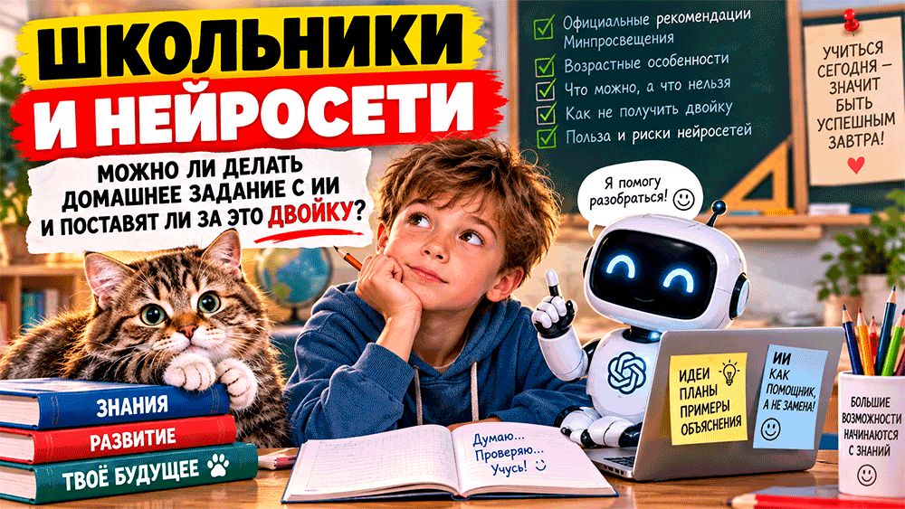 Нейросеть вместо домашки: разрешено ли школьникам пользоваться ИИ и грозит ли за это двойка