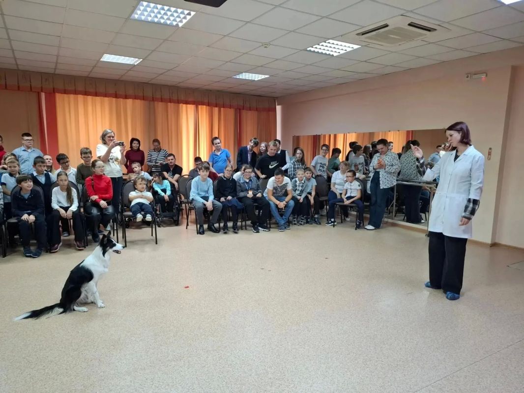 Кемеровские школьники встретились с будущим ветеринаром и его четвероногим другом Кемеровские школьники встретились с будущим ветеринаром и его четвероногим другом